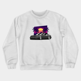 Black LS400 JDM Retro Sunset Crewneck Sweatshirt